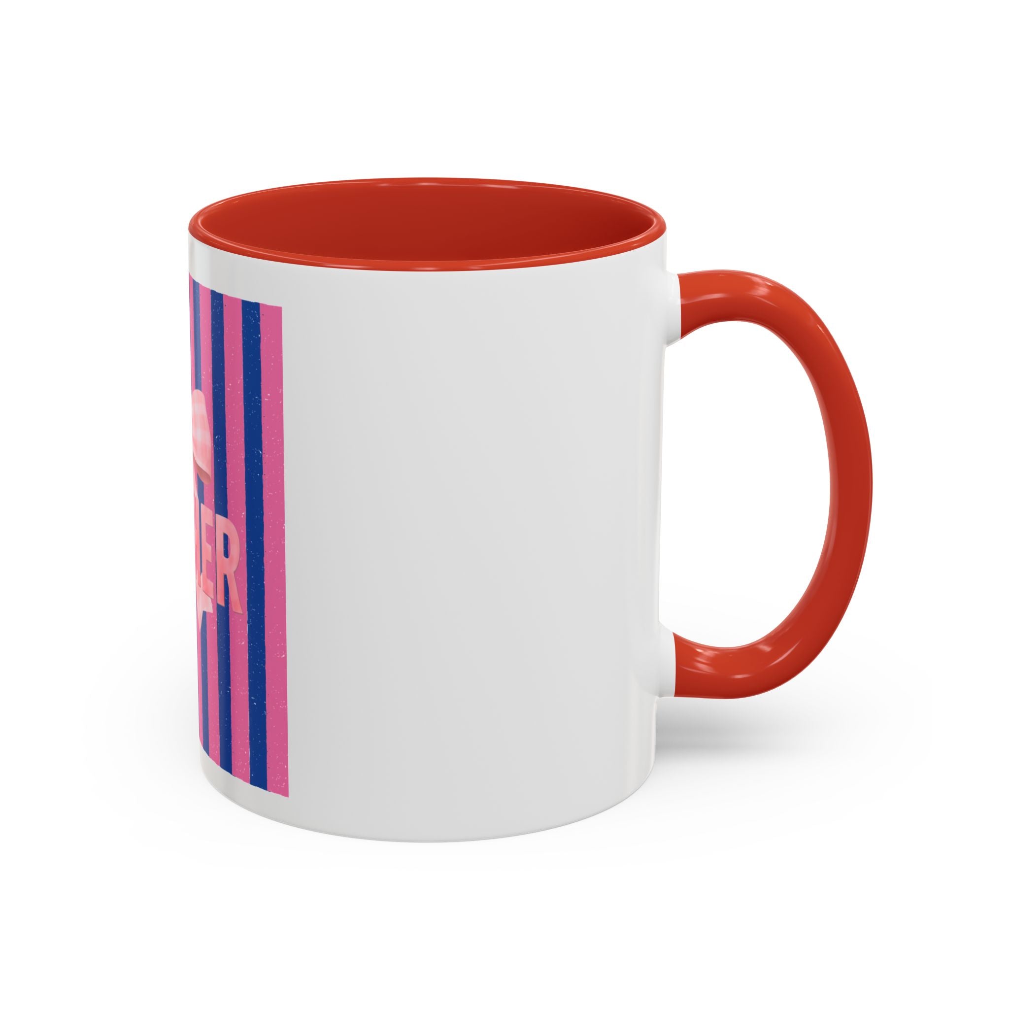 Teacher Mug — Pink Bow Striped Coffee Cup (11/15oz)