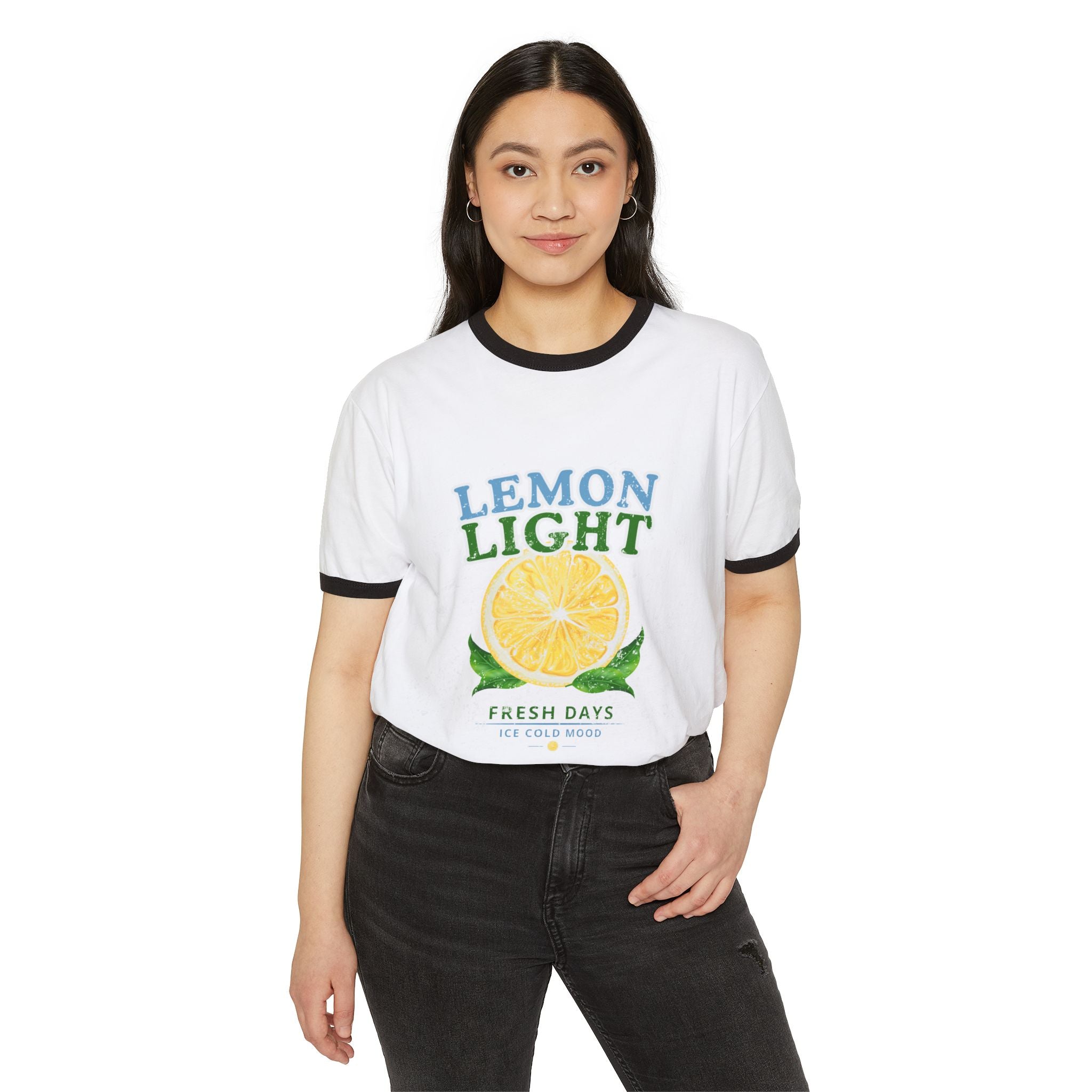 Lemon Light Ringer T-Shirt — Fresh Days Citrus Graphic Tee