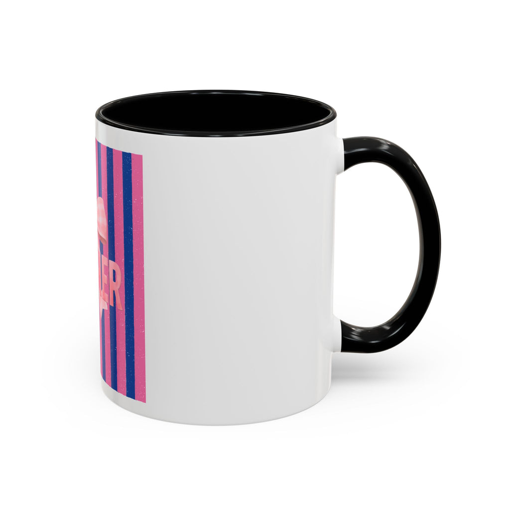 Teacher Mug — Pink Bow Striped Coffee Cup (11/15oz)