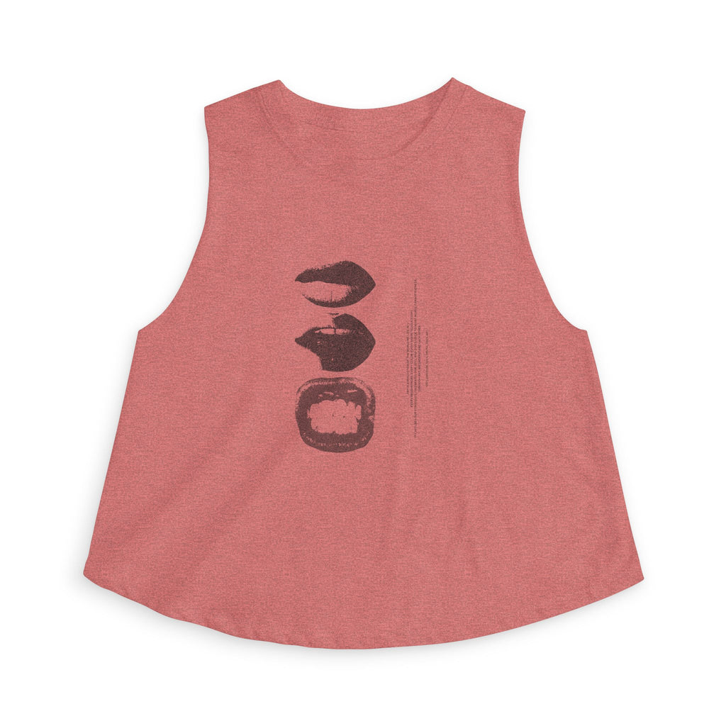 Women's Crop Top — Minimal Lip Print Graphic Tank Top