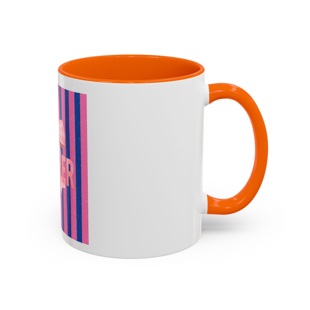 Teacher Mug — Pink Bow Striped Coffee Cup (11/15oz)