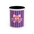 Teacher Mug — Pink Bow Striped Coffee Cup (11/15oz)