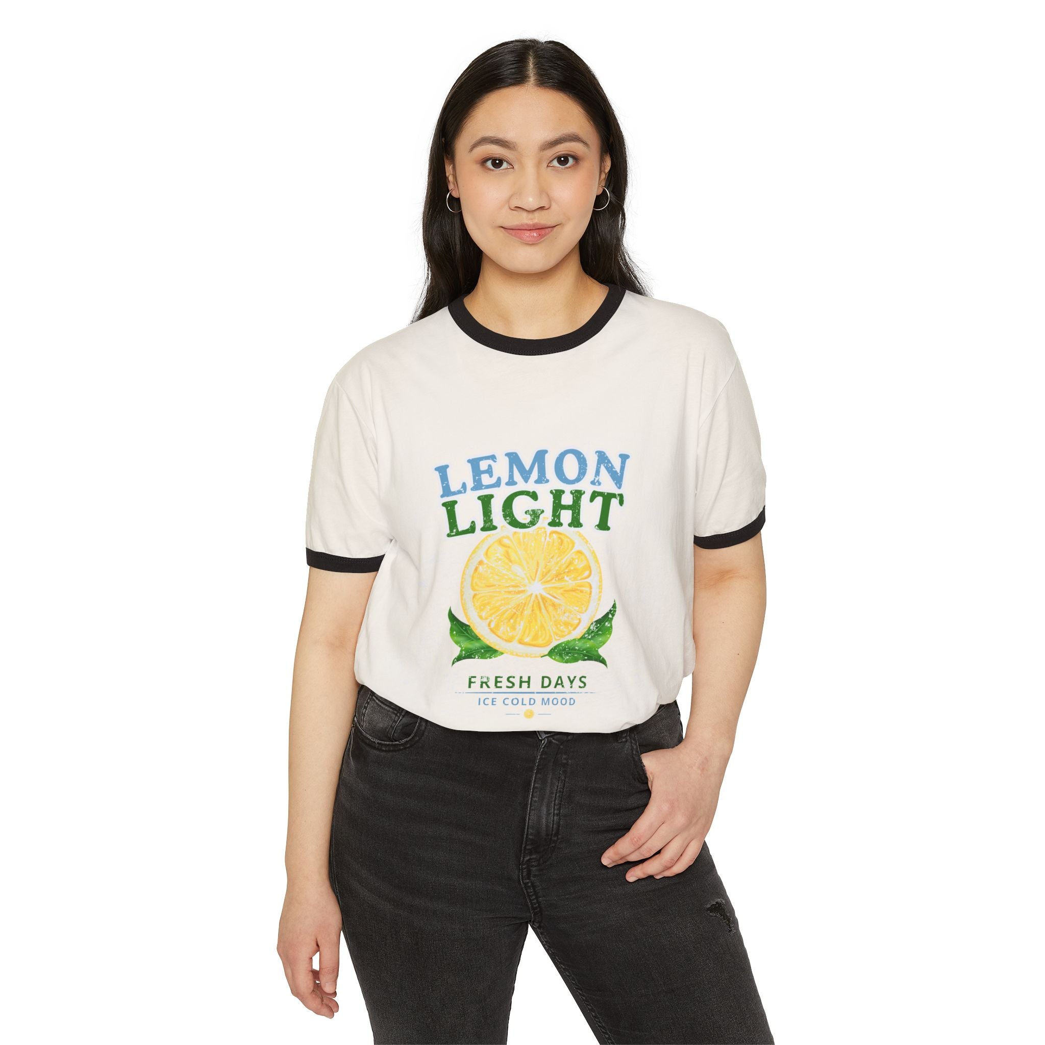Lemon Light Ringer T-Shirt — Fresh Days Citrus Graphic Tee