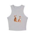 Tiger Duo Racer Tank Top — Playful Floral Tiger Graphic for Women