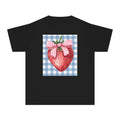 Kids Strawberry Graphic Tee — Gingham Bow Fruit Shirt