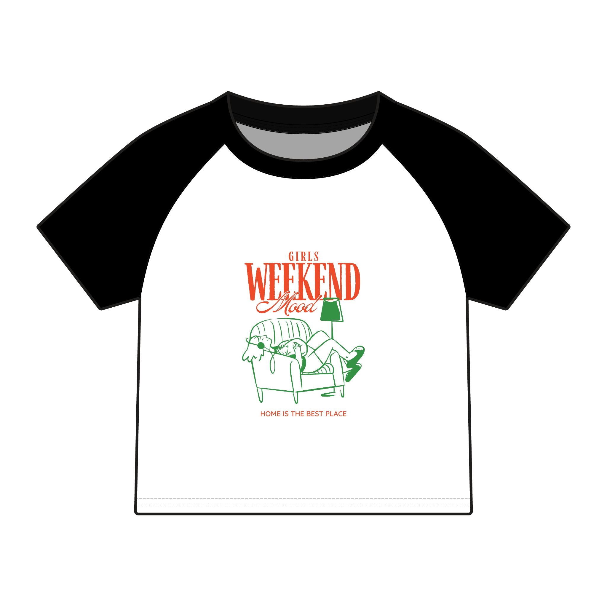 Girls Weekend Raglan Tee – 'Weekend' Relax Vibes Graphic Tee