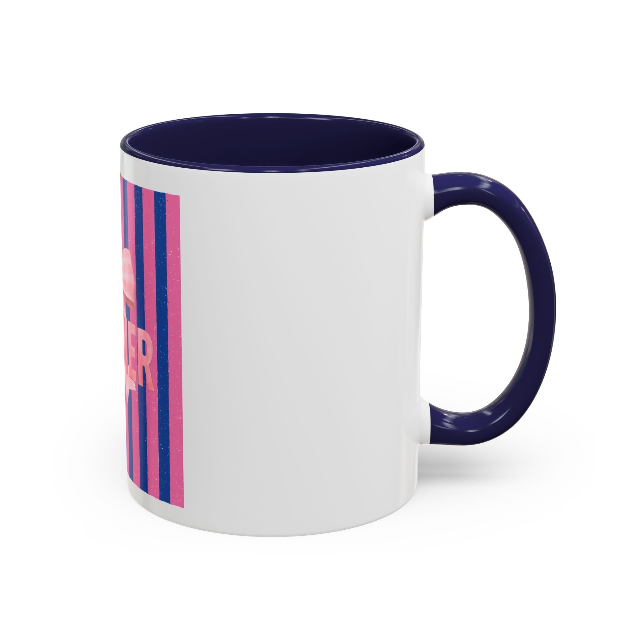 Teacher Mug — Pink Bow Striped Coffee Cup (11/15oz)