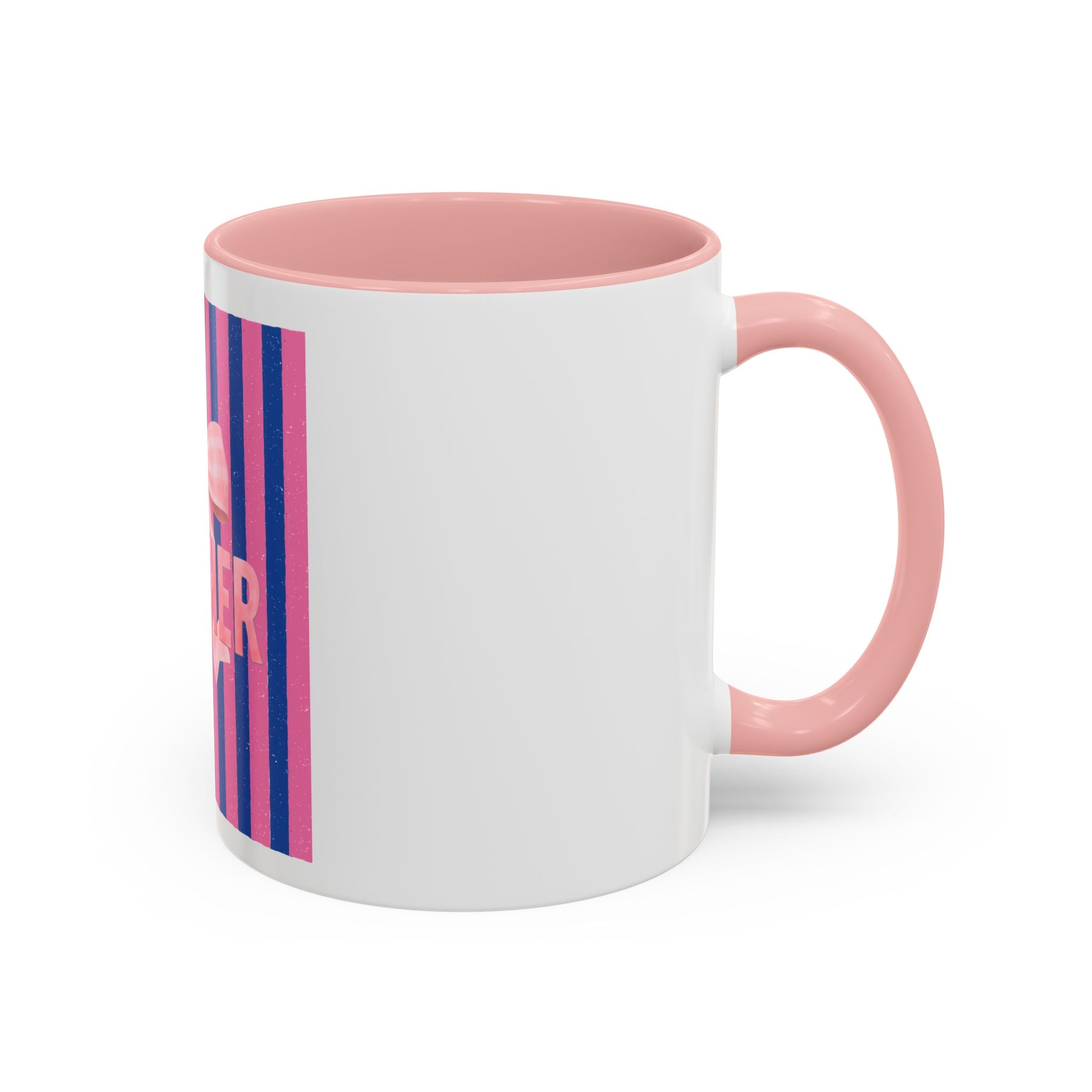Teacher Mug — Pink Bow Striped Coffee Cup (11/15oz)