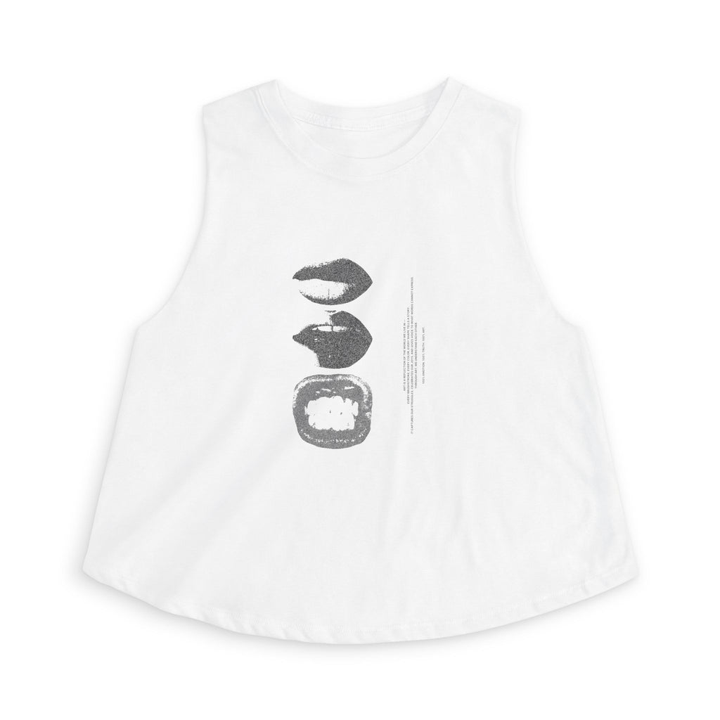 Women's Crop Top — Minimal Lip Print Graphic Tank Top