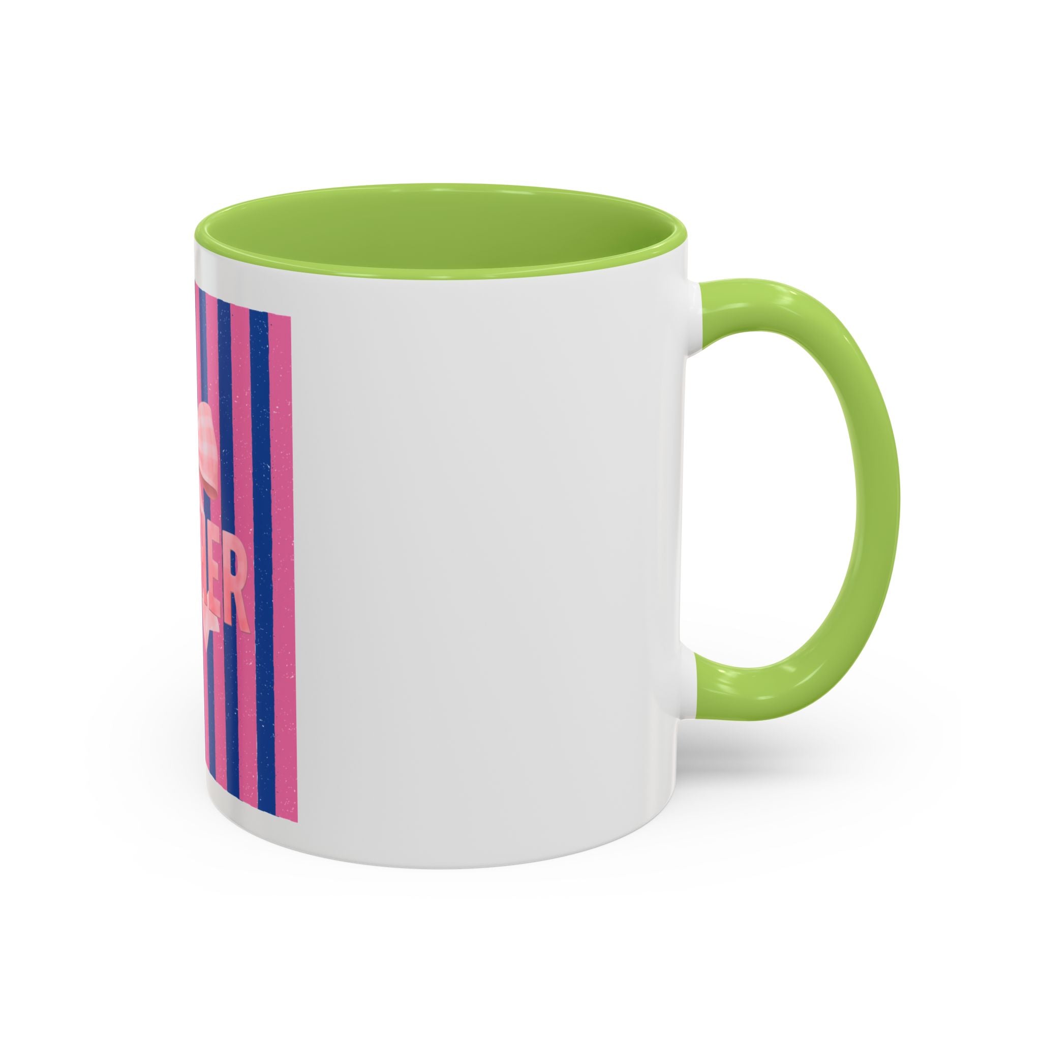 Teacher Mug — Pink Bow Striped Coffee Cup (11/15oz)