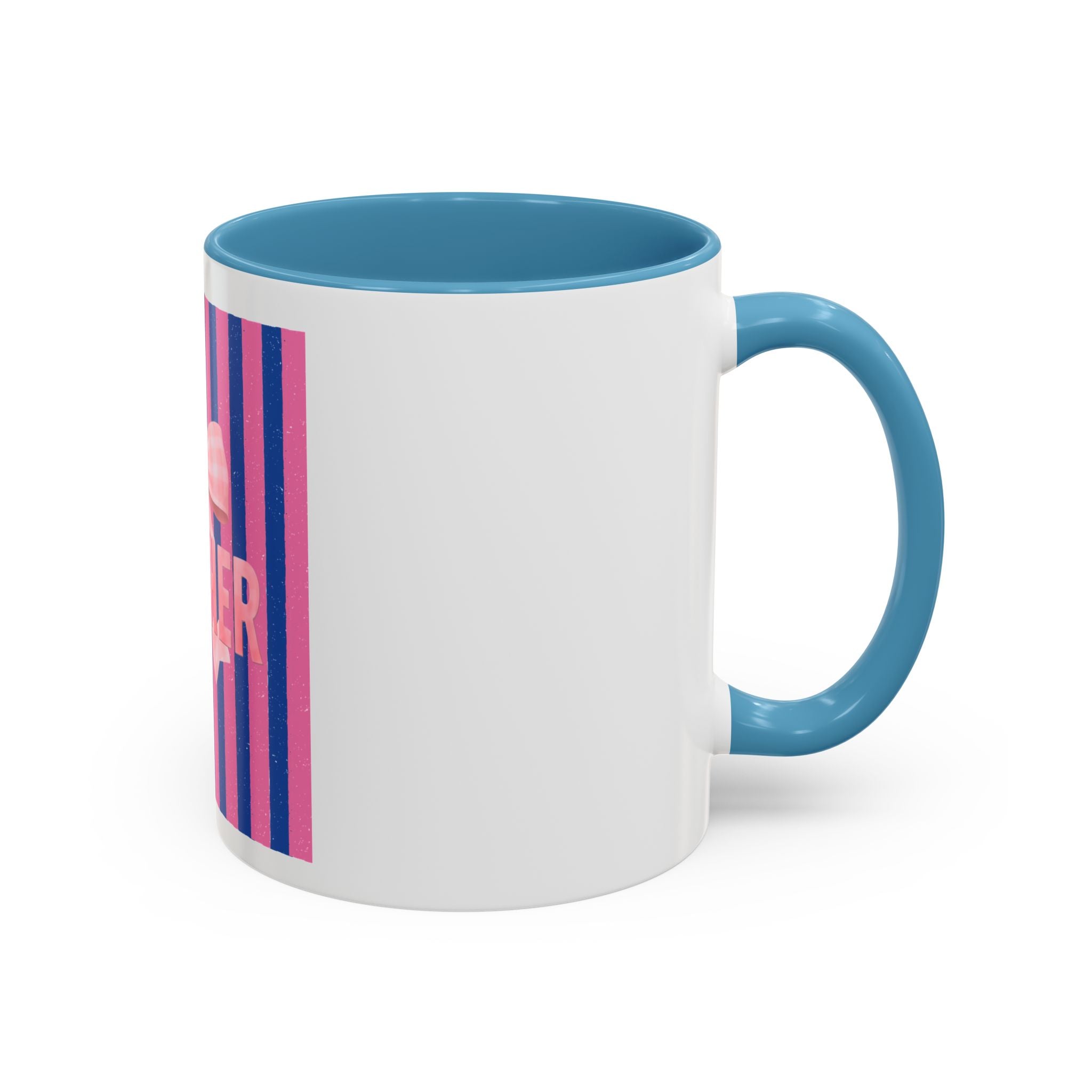 Teacher Mug — Pink Bow Striped Coffee Cup (11/15oz)