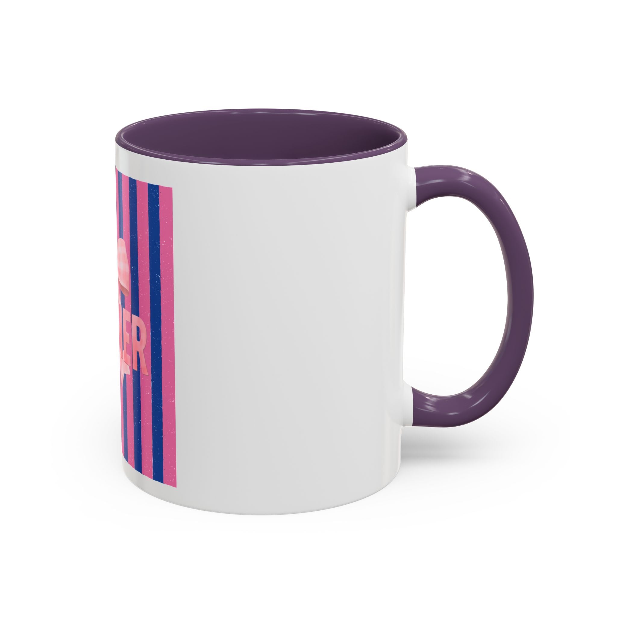 Teacher Mug — Pink Bow Striped Coffee Cup (11/15oz)