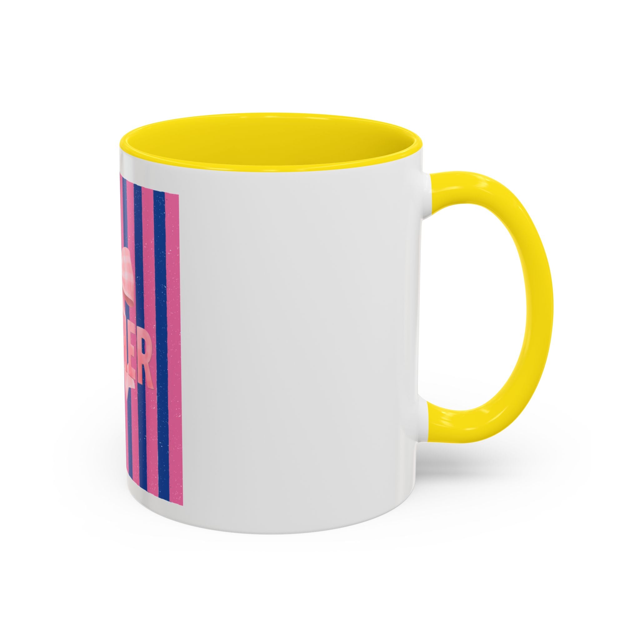 Teacher Mug — Pink Bow Striped Coffee Cup (11/15oz)